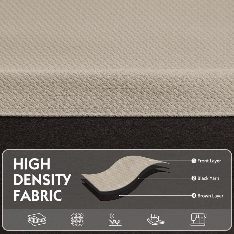 FMFUNCTEX 100% Blackout Curtains for Bedroom, Khaki Curtains 84 Inches Long Textured Thermal Insulated Curtains for Living Room Drapes, Black Out Drapery Grommet Room Darkening 2 Panels - Image 5