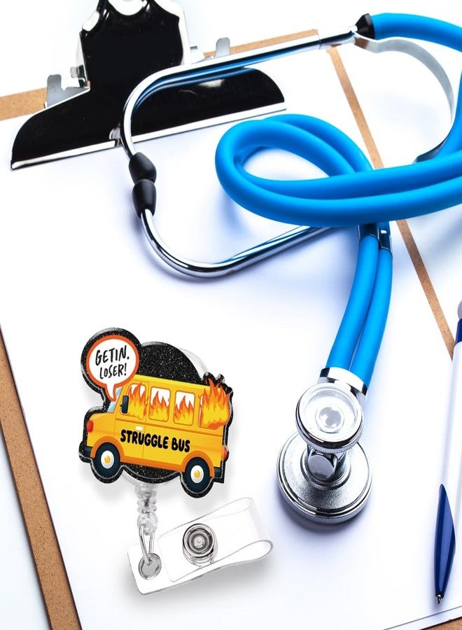 963RW Funny Struggle Bus Badge Reel Retractable ID with Clip, Nurse Badge Holder for ER RN CNA LPN MA Health Care Social Worker Accessories - Image 5