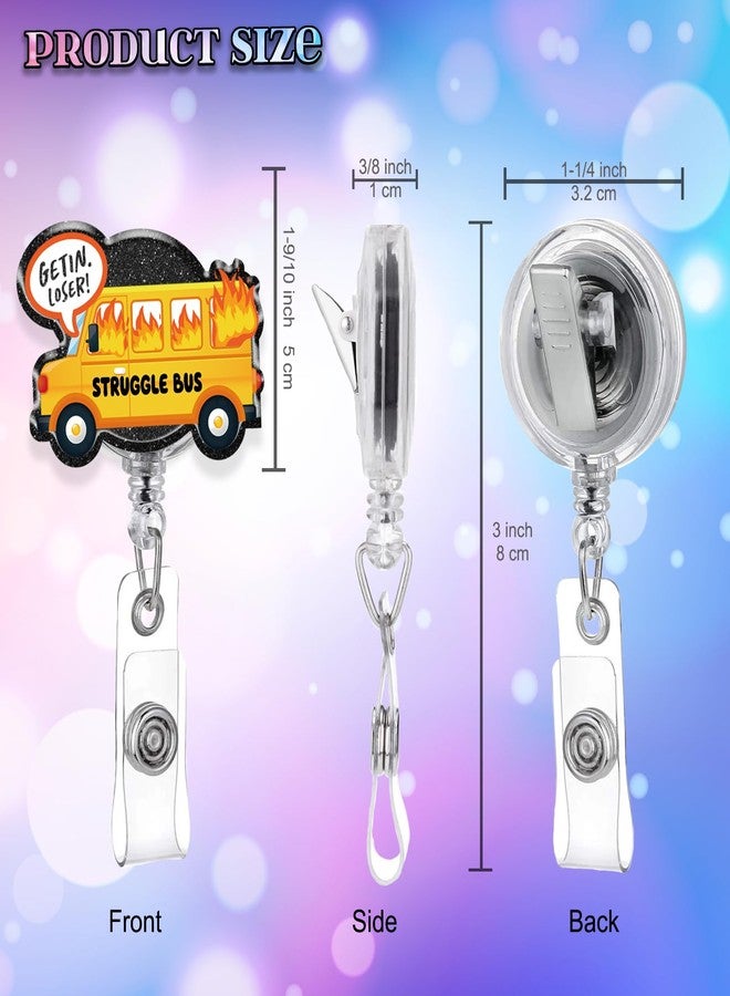 963RW Funny Struggle Bus Badge Reel Retractable ID with Clip, Nurse Badge Holder for ER RN CNA LPN MA Health Care Social Worker Accessories - Image 2