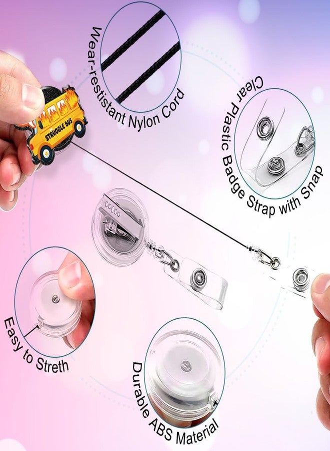 963RW Funny Struggle Bus Badge Reel Retractable ID with Clip, Nurse Badge Holder for ER RN CNA LPN MA Health Care Social Worker Accessories - Image 3