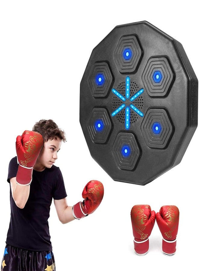 GUDOO جهاز الملاكمة مثبت على الحائط، معدات ملاكمة الموسيقى الذكية مثقب الوسائد مع ضوء LED، هدف الملاكمة الإلكتروني مع بلوتوث الموسيقى - Image 1