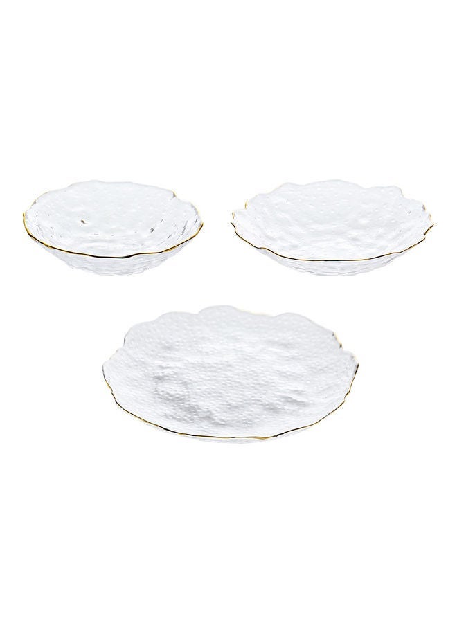 NIBEMINENT 3-Piece Ice Point Special Shaped Wave Plate White 27x6.2x27cm  - Image 1