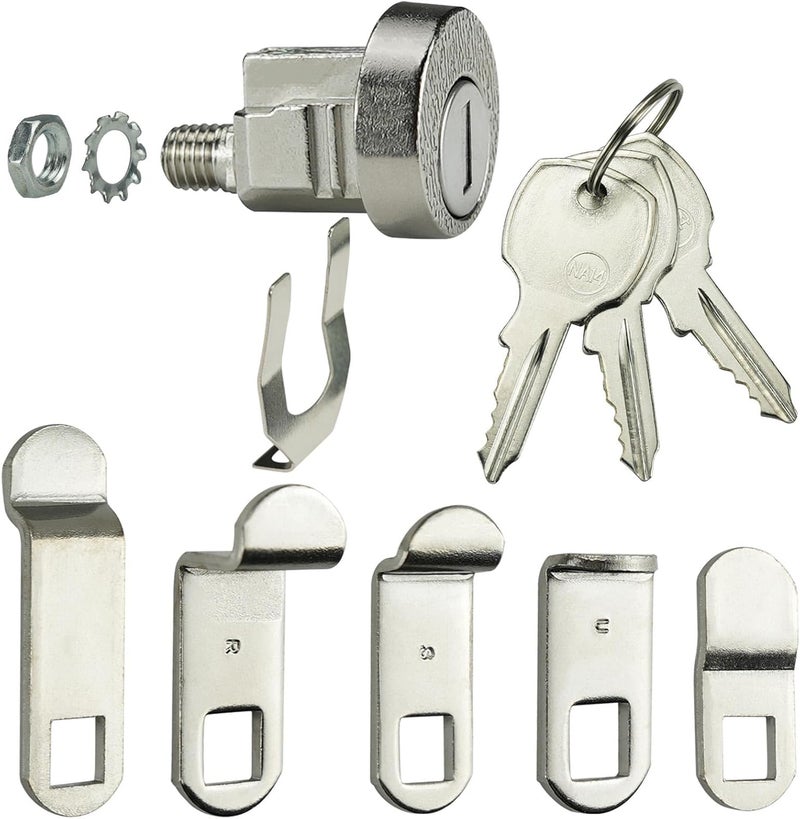 HEMRUNK 1-Pack Mailbox Lock and Key L-1172C COMP-X National Mailbox Lock C9100 Mailbox Key Lock with 3 Keys 5 Shaped Locking Plates Clockwise - Image 1