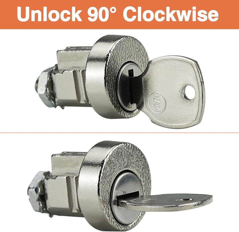 HEMRUNK 1-Pack Mailbox Lock and Key L-1172C COMP-X National Mailbox Lock C9100 Mailbox Key Lock with 3 Keys 5 Shaped Locking Plates Clockwise - Image 4