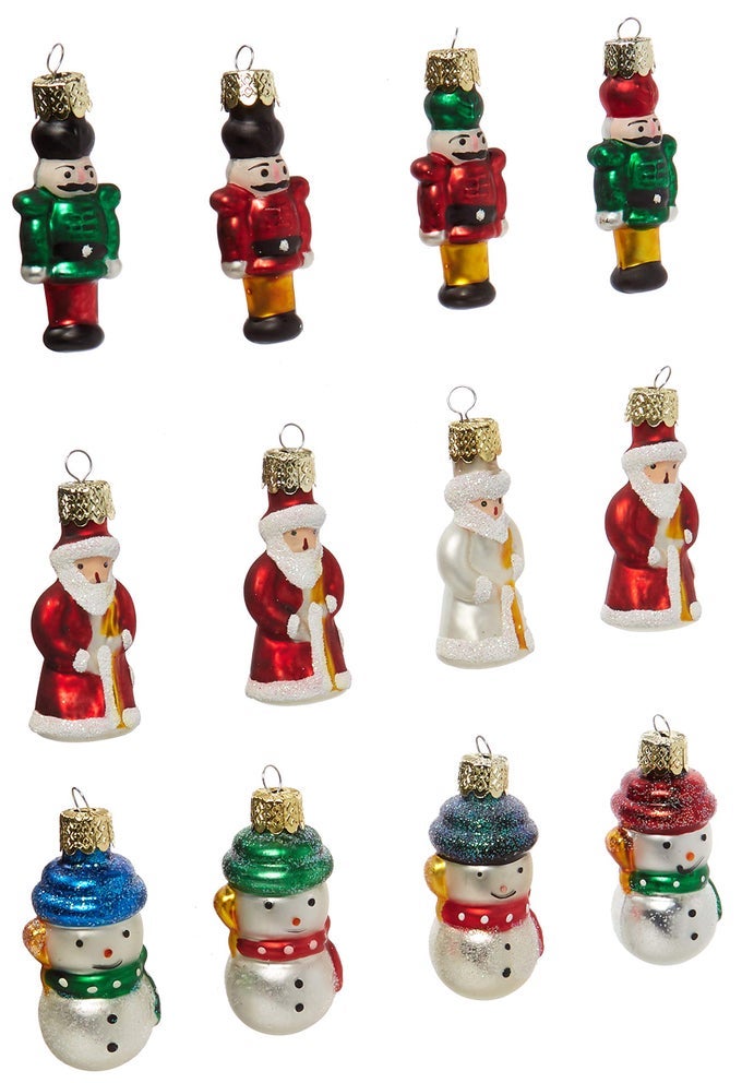KURT ADLER 12PIECE PETITE TREASURES GLASS ORNAMENT SETCHRISTMAS