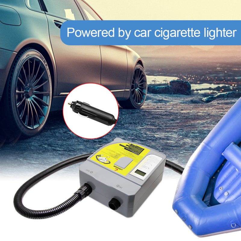 Electric Air Pump: Grey Dual Motors Digital LED Display - Auto Shutoff Adjustable Pressure Electric SUP Air Pump for Inflatable Surfboards, Kayaks, Boats, Rafts - Image 2
