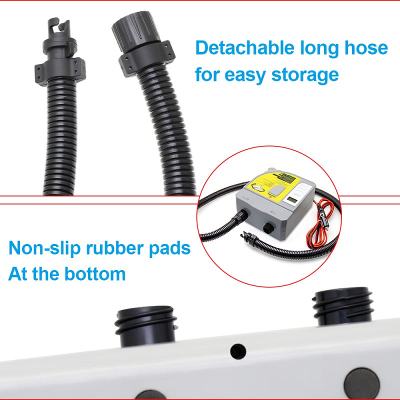 Electric Air Pump: Grey Dual Motors Digital LED Display - Auto Shutoff Adjustable Pressure Electric SUP Air Pump for Inflatable Surfboards, Kayaks, Boats, Rafts - Image 4