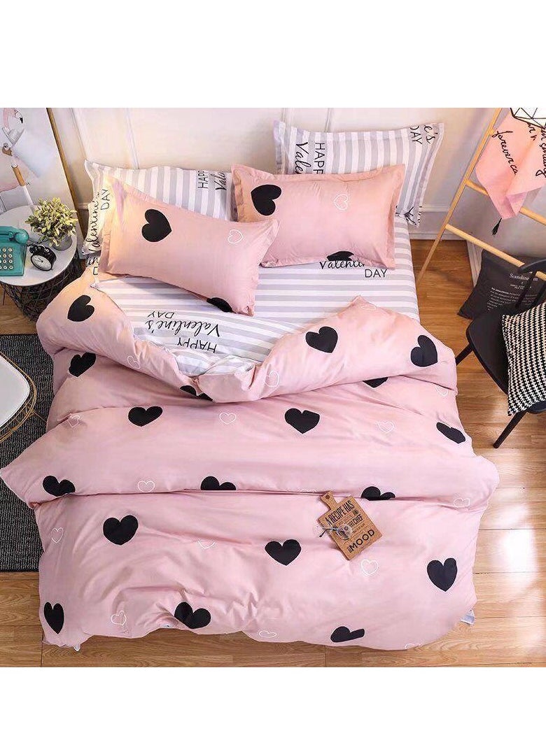 Generic Smooth fine Geometric leaf Single-Size Duvet Cover Set, Multicolour -160x210cm, Fitted sheets size (120x200)+30cm Cotton+Polyester 