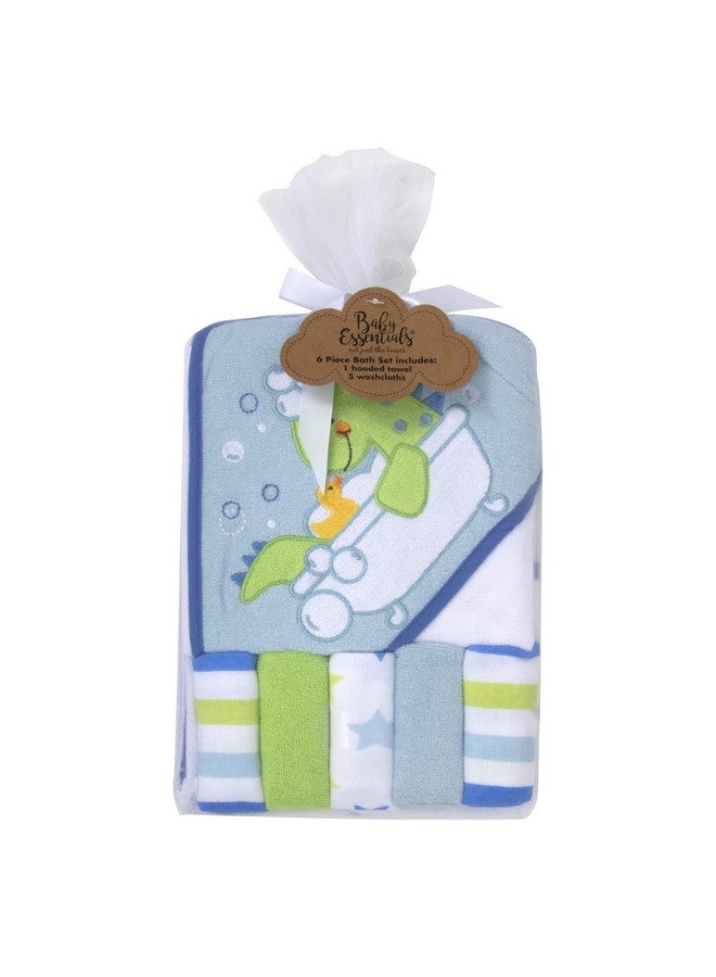 بيبي إيسينشيلز طقم منشفة بغطاء رأس ومنشفة وجه للأطفال الرضع، أولاد وبنات، من عمر 6 إلى 12 شهرًا (ريكس المنعش) - Image 4