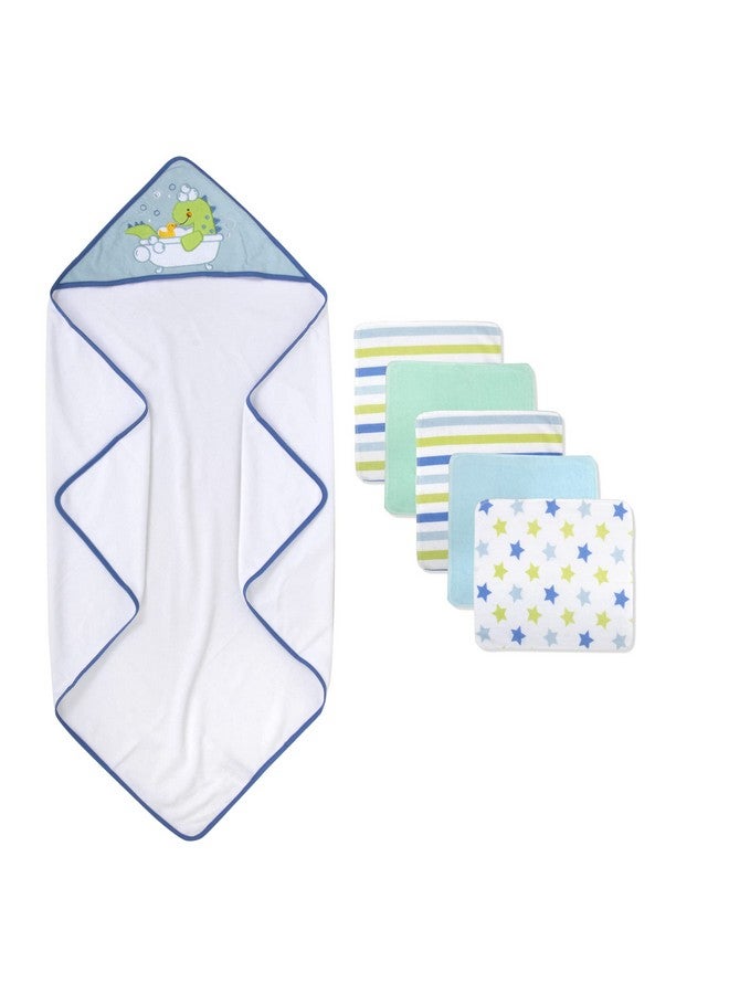 بيبي إيسينشيلز طقم منشفة بغطاء رأس ومنشفة وجه للأطفال الرضع، أولاد وبنات، من عمر 6 إلى 12 شهرًا (ريكس المنعش) - Image 3