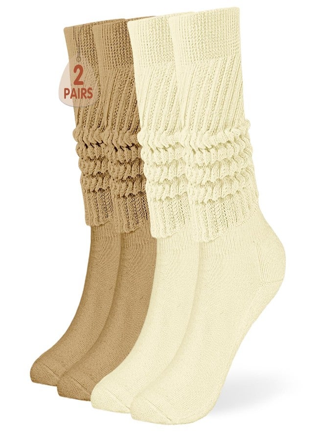 Buauty Slouch Socks for Women, Soft Extra Long Chunky Scrunch Knee High Sock Winter Knit Slouchy Socks leg warmmers - Image 1
