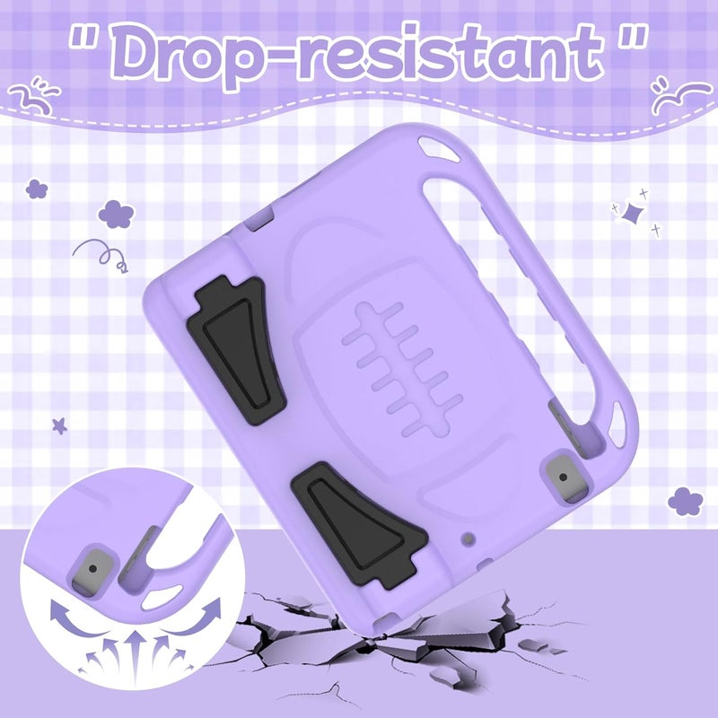 BMOUO Kids Case for iPad 9th/8th/7th Generation, with Built-in Screen Protector, Shockproof Handle Stand Kids iPad 10.2" Case 2021/2020/2019, Light Purple - Image 5