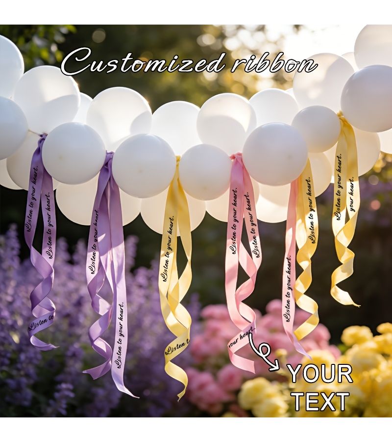 Matcha Green Custom Text Ribbon Satin DIY Gift Wrapping 5pcs - Image 4