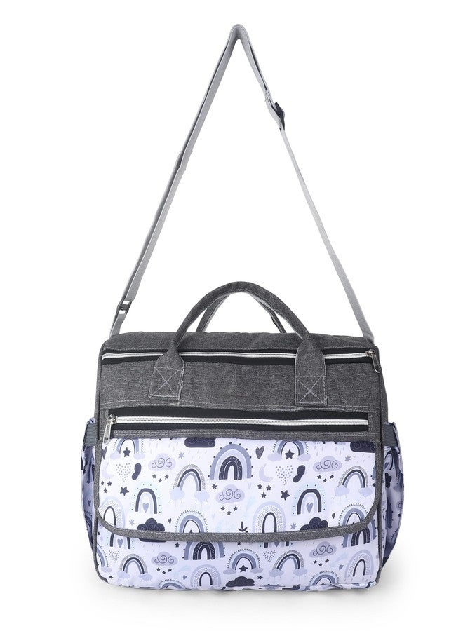 Laee cute "Baby Diaper Bag with Multiple Pockets | Large Capacity Travel Nappy Bag with Shoulder Strap & Stylish Design | Waterproof Maternity Bag for Moms & Dads (grey) - Image 1