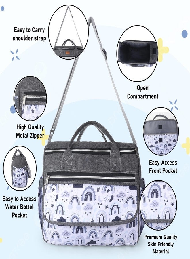 Laee cute "Baby Diaper Bag with Multiple Pockets | Large Capacity Travel Nappy Bag with Shoulder Strap & Stylish Design | Waterproof Maternity Bag for Moms & Dads (grey) - Image 3