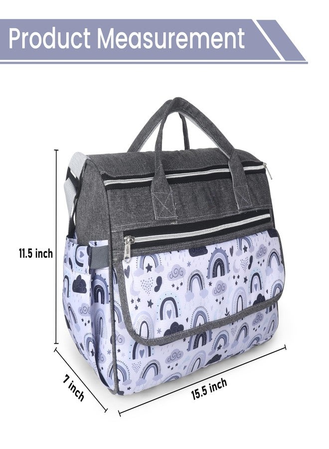 Laee cute "Baby Diaper Bag with Multiple Pockets | Large Capacity Travel Nappy Bag with Shoulder Strap & Stylish Design | Waterproof Maternity Bag for Moms & Dads (grey) - Image 2