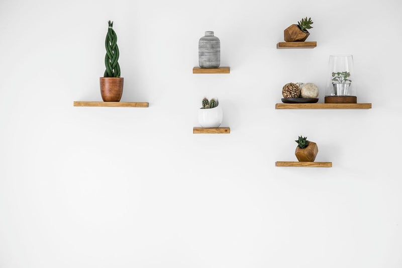 AsolBD Decorative Floating Wall Mounted Shelves with Stylish Invisible Brackets, Modern Faux Wood Storage with Matte Finish for Bedroom, Living Room, Bathroom, Kitchen Décor, 1 Piece (Natural, 80 CM) - Image 4