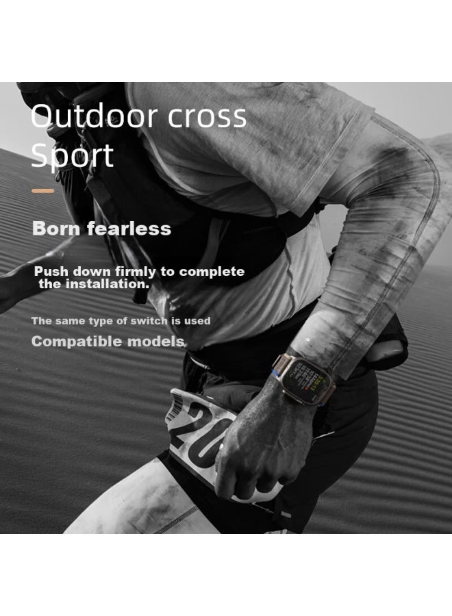 Mssm Nylon Trail Loop Band لأبل ووتش، متوافق مع أبل ووتش ألترا 2/s10/9/8/7/se، أخضر مع رمادي، 44/45/46/49mm وجه الساعة - Image 3