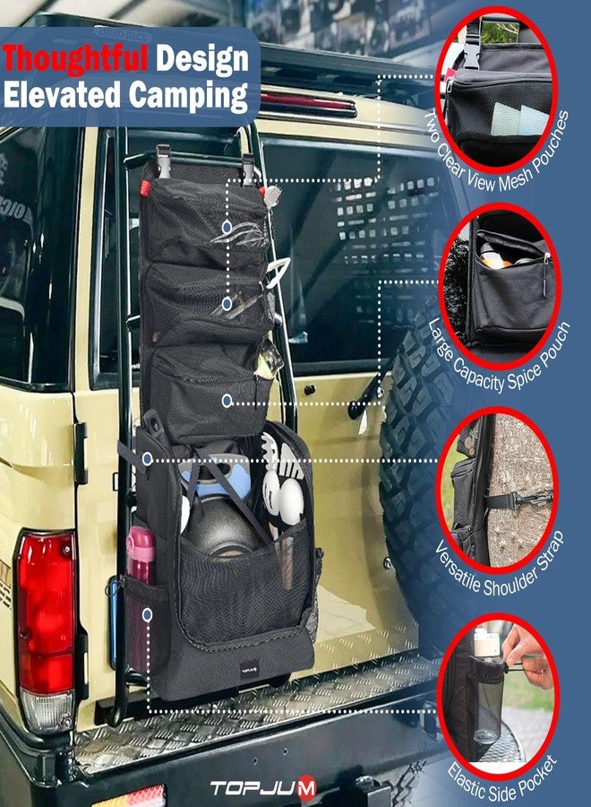 TOPJUM Camp Kitchen Organizer, Utensil Storage Caddy Bag, Multi-Pockets, Paper Towel Holder, Portable Hanging Kitchen Cookware Holder for Camping Utensils, Tableware & BBQ Essentials, Bag Only - Image 5