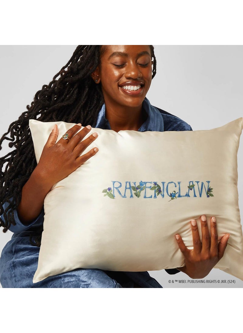 Kitsch x Harry Potter Ravenclaw Satin Pillowcase with Zipper for Hair & Skin - Double-Sided  Softer Than Silk  Wrinkle-Free  Machine Washable  Frizz Control  Breakout Prevention - King Size (19x36)