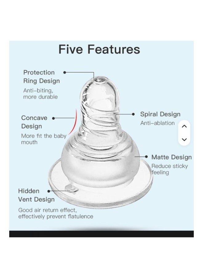 Royalbuckle Baby Bottle Nipples Pack of 3 Silicone Feeding Teats Soft Replacement Nipples Compatible with Baby Feeding Bottles - Image 2