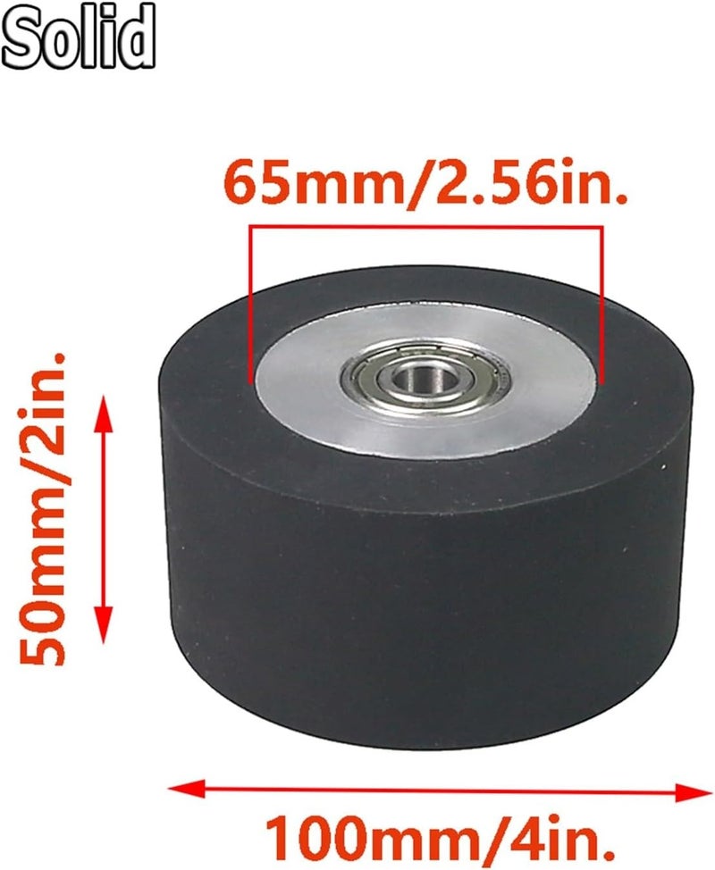 100x50mm Rubber Contact Wheel For Belt Grinder – Solid And Grooved Options, 4x2" Replacement Component(G 12.7mm Bearings) - Image 4