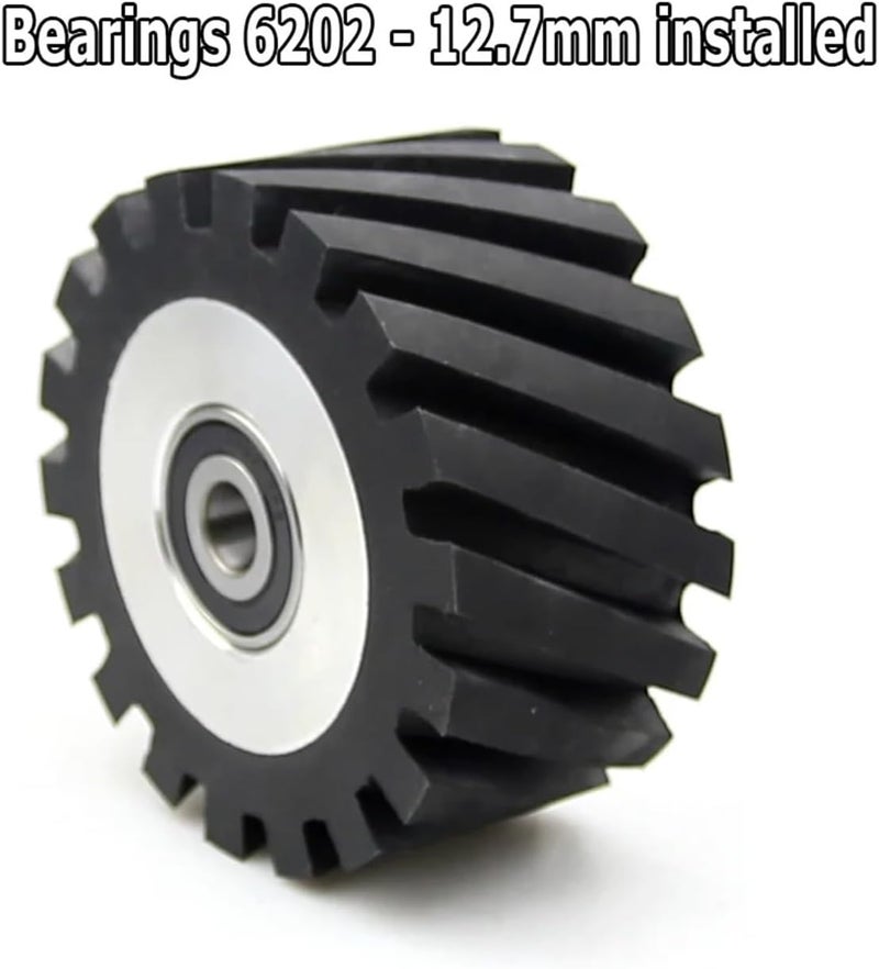 100x50mm Rubber Contact Wheel For Belt Grinder – Solid And Grooved Options, 4x2" Replacement Component(G 12.7mm Bearings) - Image 2