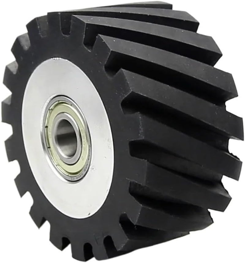 100x50mm Rubber Contact Wheel For Belt Grinder – Solid And Grooved Options, 4x2" Replacement Component(G 12.7mm Bearings) - Image 1