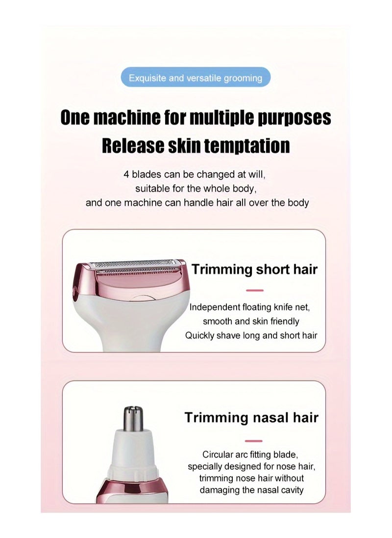 Generic - 4 In 1 Body Hair Removal Epilator Armpit Hair Bikini Hair Leg Hair Pubic Hair Electric Razor Clipper Shaver Trimmer Women - Image 1