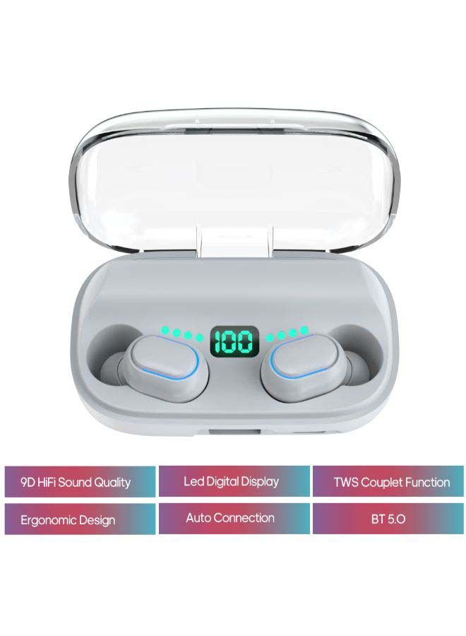 NIBEMINENT Bluetooth In-Ear Earbuds With Charging Case White - Image 2