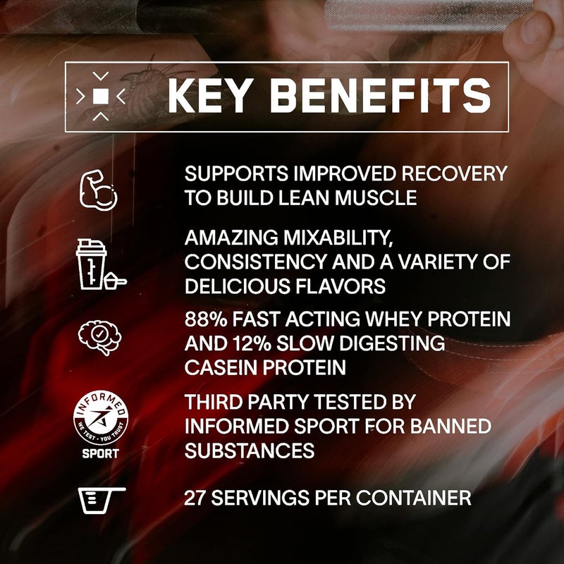Bare Performance Nutrition بروتين مصل اللبن من باري بيرفورمانس نيوترشن BPN - مزيج مسحوق بروتين الكازين بنكهة الشوكولاتة الفادج 25 جرام بروتين لكل حصة يدعم استعادة العضلات النحيفة 27 حصة مختبرة من طرف ثالث - Image 3