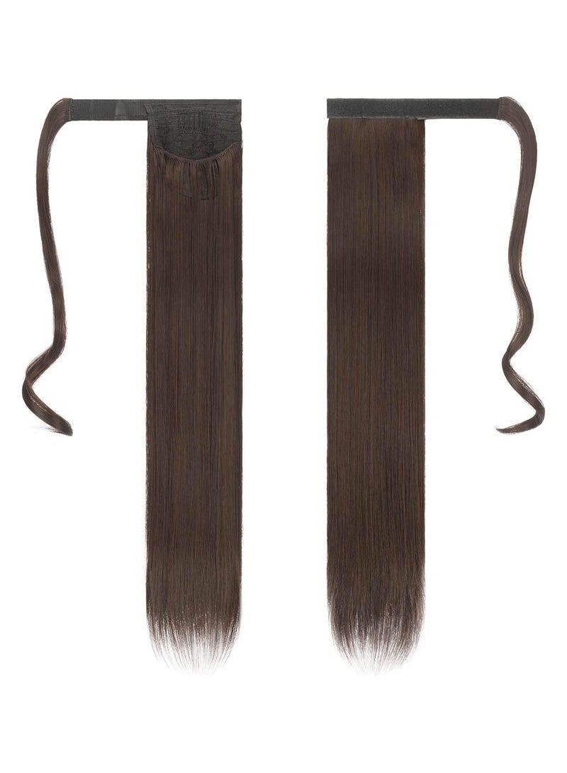 إستيل وصلة ذيل حصان طويلة وملفوفة حول مشبك في شعر من الألياف الاصطناعية للنساء - أوبورن داكن - Image 2