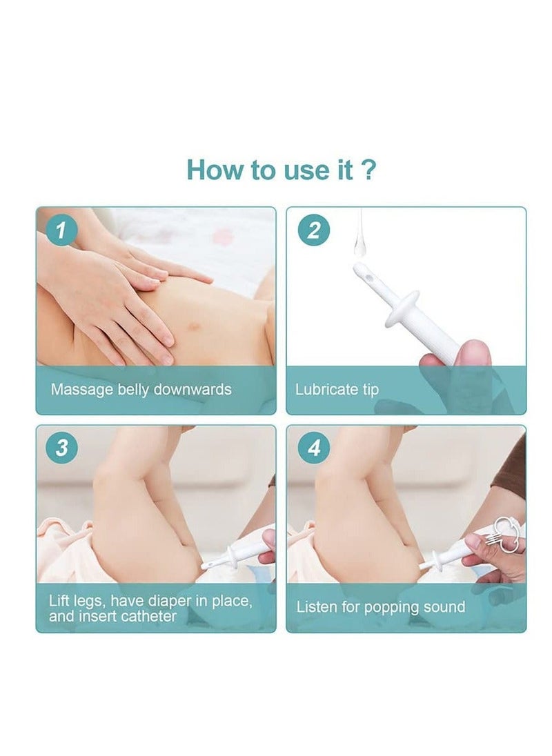 Generic - حل طبيعي لتخفيف غازات الأطفال لتخفيف الإمساك لدى الرضع أداة لتخفيف غازات المغص للأطفال حديثي الولادة لتخفيف مغص الغازات والمغص لدى الرضع 12 قطعة - Image 1