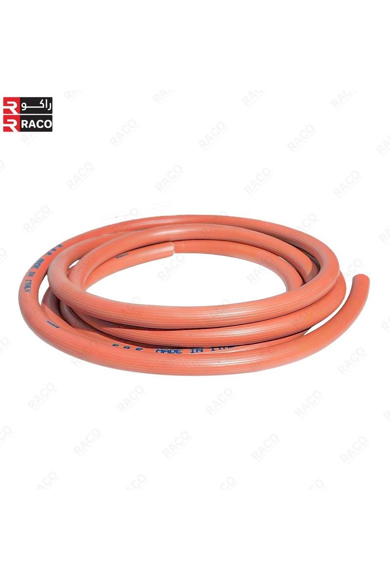 RACO Flexible Low Pressure Rubber Gas Hose with Nylon Reinforcement with 2 Steel Clamps | Leak Proof | Compatible with Gas Stoves & Regulators - Gas Pipe Made in Italy (2 meter) - Image 3