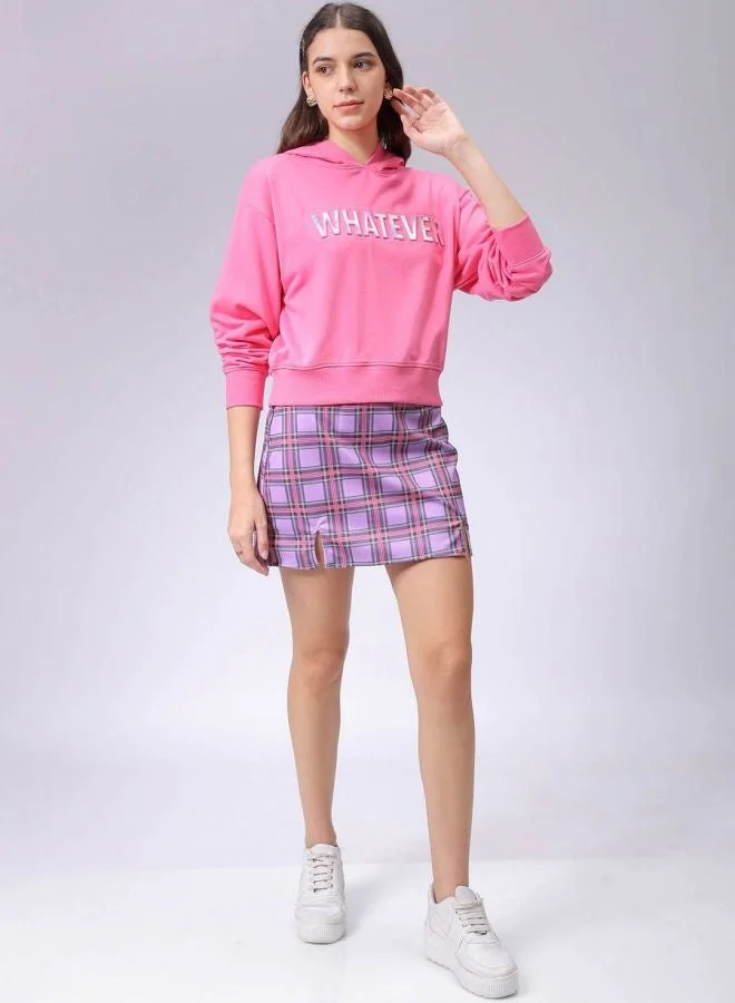 Freehand  Women Relaxed Fit Typography Printed Hooded Neck Long Sleeve Hooded Sweatshirt  | Best Price UAE