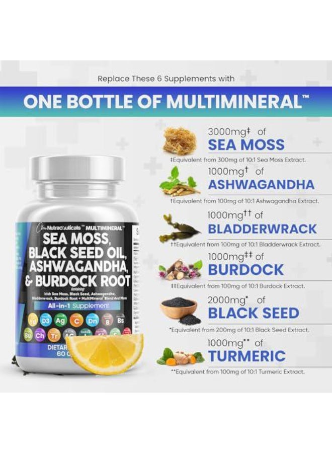 كلين نيوتراسيوتيكالز زيت بذور الكمون الأسود من Clean Nutraceuticals مع طحالب البحر، أشواغاندا، كركم، بلادر وراك، برباريس، فيتامين C، فيتامين D3 مع إلدربيري، مانوكا، دندليوني، يلو دوك، يود، كلوروفيل، خل التفاح - Image 3