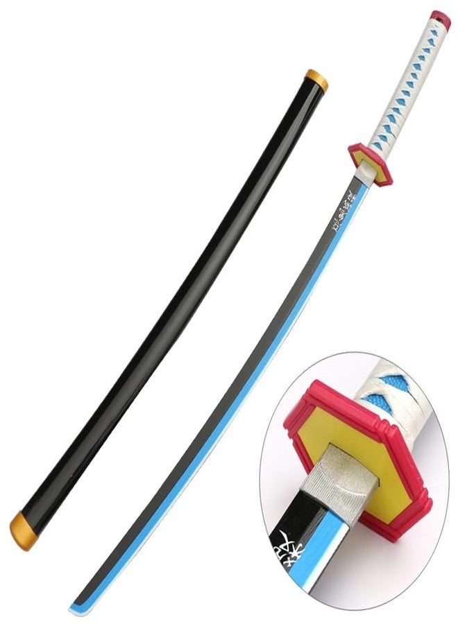 EXCELCHOICE Demon Slayer Tomioka Giyu Katana Wooden Sword/Katana Toy Life Size Nichirin 104CM Bamboo Wood Giyu Water Hashira 2024 (with Single Layer Stand) Anime Cosplay Replica - Image 2