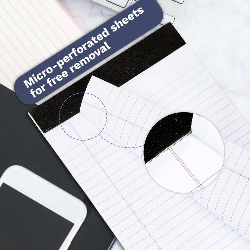 Goefun Note Pads 5x8 12 PCS, Small Legal Pads 5x8 White College Ruled for Work, Perforated White Legal Notepads Lined Paper - 30 Sheets Per Notepad - Image 3