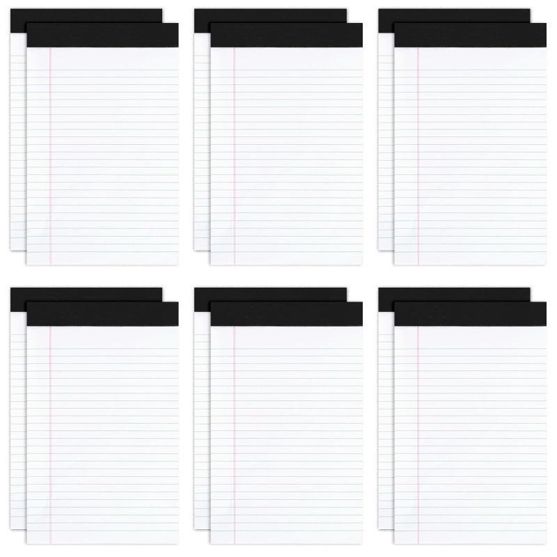 Goefun Note Pads 5x8 12 PCS, Small Legal Pads 5x8 White College Ruled for Work, Perforated White Legal Notepads Lined Paper - 30 Sheets Per Notepad - Image 1