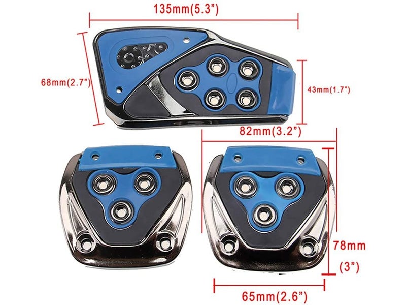 Selifaur - 3 Pcs Blue Non-Slip Manual Car Pedals kit Pad Covers Set for KWID Climber - Image 5
