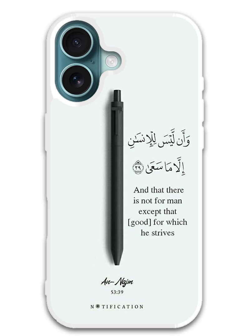 Theodor Protective Case Cover For APPLE IPHONE 16 Plus Arab quote (19) (White Bumper) - Image 1