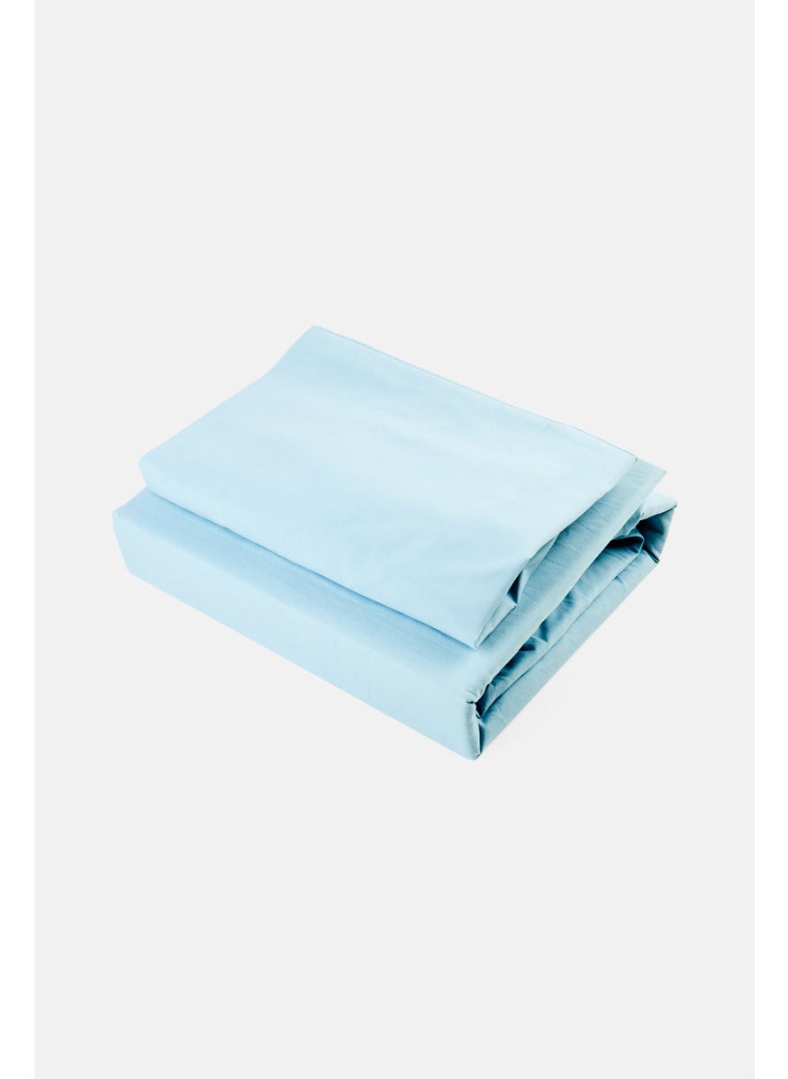 YOTO 2 Pieces Full Comfortable With Lasting Durability Fitted Sheets 120 x 200 With 25 cm, Blue  - Image 1