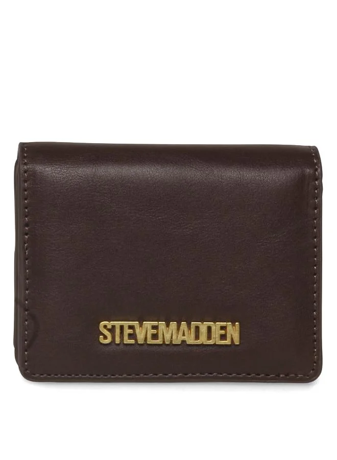 Steve Madden  Bizzi Card Holder Chocolate & Gold Women's Handbag for Women | Best Price UAE