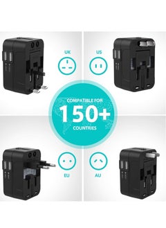 Generic Dual USB Universal Travel Adapter – All-in-One Worldwide Charger with Multi-Type Outlets and 2.1A USB Ports (Black, 100-250V)  - Image 3
