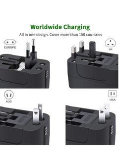 Generic Dual USB Universal Travel Adapter – All-in-One Worldwide Charger with Multi-Type Outlets and 2.1A USB Ports (Black, 100-250V)  - Image 4