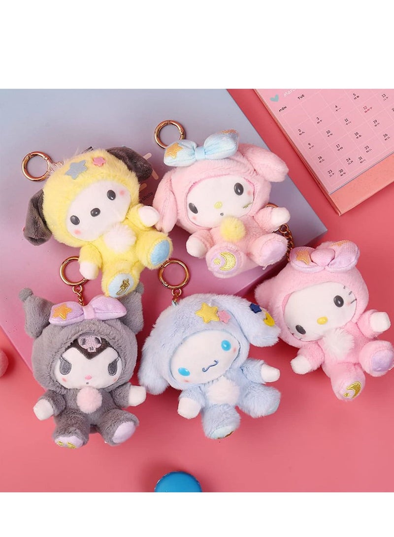 SYOSI Plush Keychain, 5 in Plush Toy Doll, Cute Sanrio Plush Keychain Stuffed Animal Toys Anime Pendant Doll Accessories, Pendant Toy Girls Gift  - Image 4