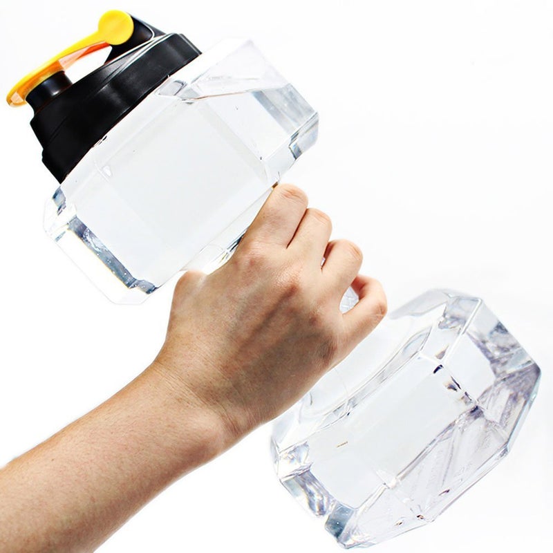 Dulcii 2.2L Dumbbell Shape Water Bottle  PETG Eco-Friendly Sports Fitness Exercise Water Jug for Gym  Yoga  Running  Outdoors  Cycling  and Camping (Transparent) - Image 1