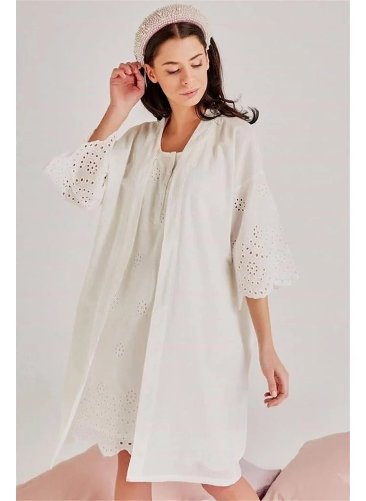 ماجيك فورم 30108 Maternity Cotton Nightgown Dressing Gown Set