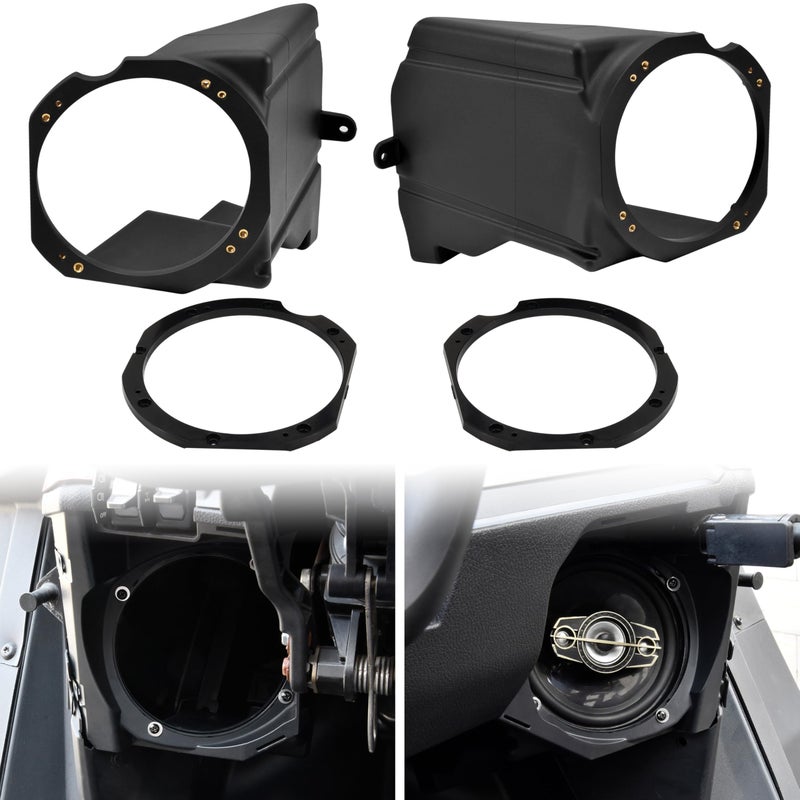 SAUTVS Under Dashboard 65 inch Speaker Pods Enclosures for Polaris RZR PRO XPPRO RRZR Turbo R 20202024 1Pair