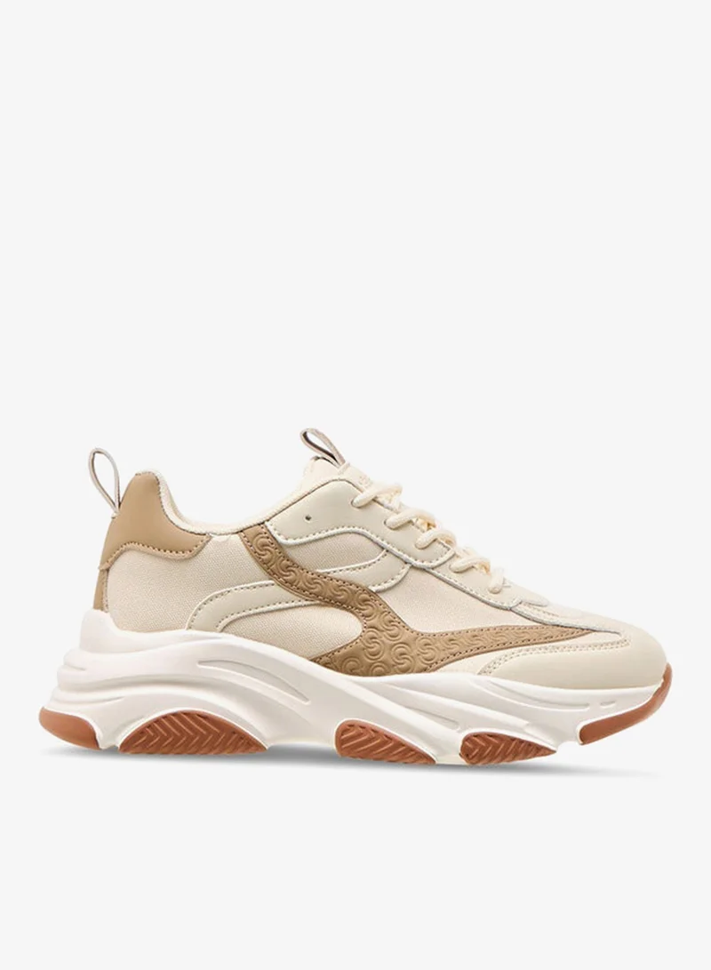 Celeste Women's Logo Embossed Sneakers with Lace-Up Closure